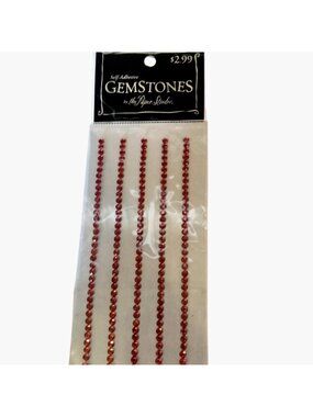 Self Adhesive Red Gemstone Strips The Paper Studio Embellishments Craft
